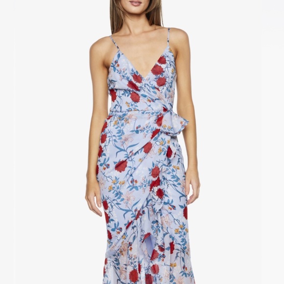 Bardot Floral Mini Dress - Red and Blue - Picture 2 of 7